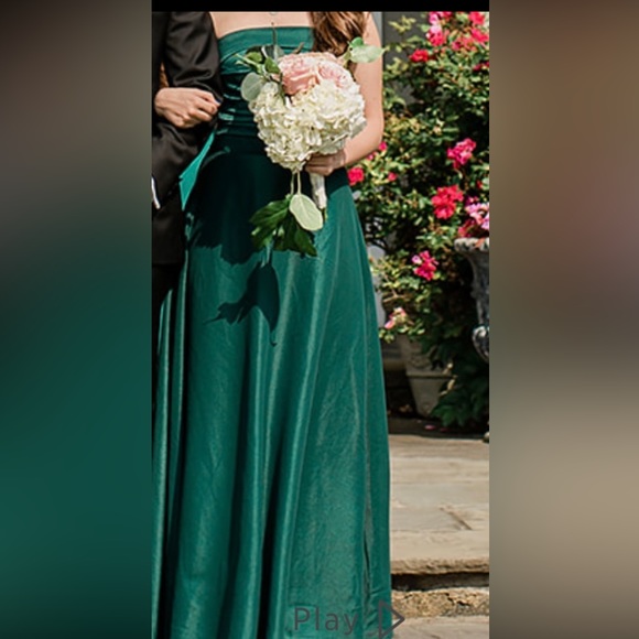 Green Strapless Bridesmaid Dress - Picture 6 of 7
